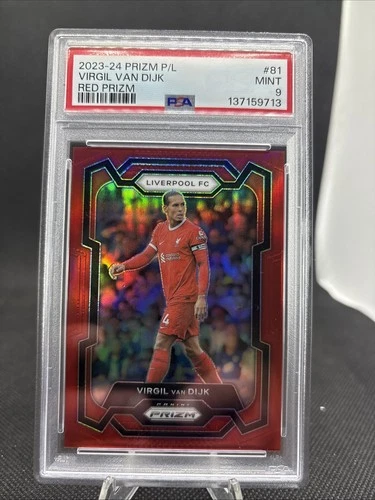 Virgil van Dijk 2023 Panini Prizm Premier League Red Prizm /199