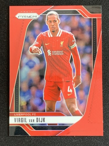 Virgil van Dijk 2024 Panini Prizm Premier League Red Prizm /199