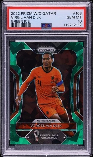 Virgil van Dijk 2022 Panini Prizm World Cup Green Ice #163