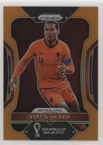 Virgil van Dijk 2022 Panini Prizm World Cup Orange Prizm /25