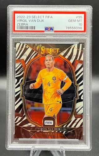 Virgil van Dijk 2023 Panini Select FIFA Zebra Prizm 14/25