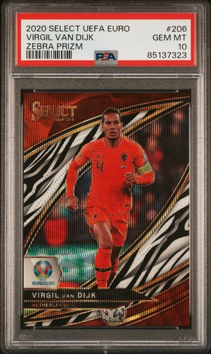 Virgil van Dijk 2020 Panini Select Zebra Prizm