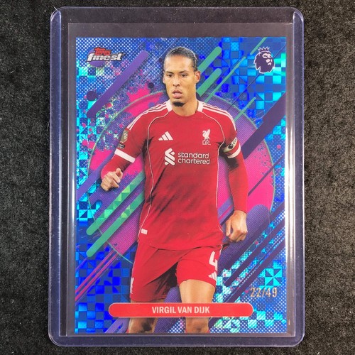Virgil van Dijk 2026 Topps Finest Premier League Blue Checker 259/49