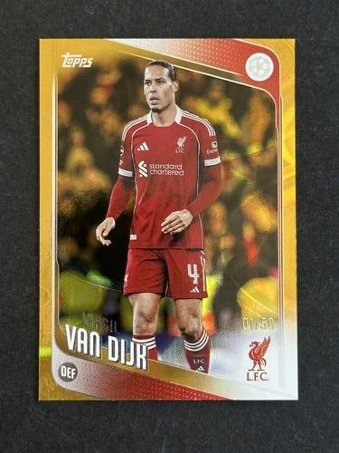 Virgil van Dijk 2025 Topps UCC Gold Raindrops /50