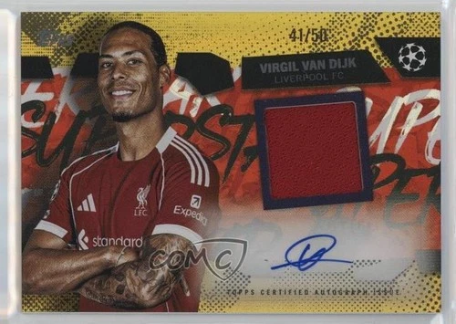 Virgil van Dijk 2025 Topps UEFA Club Competitions Gold Foil /50