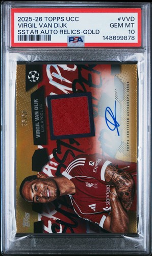 Virgil van Dijk 2025 Topps UEFA Gold Foil /50