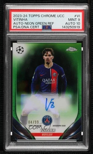 Vitinha 2023 Topps Chrome UEFA Neon Green Refractor /99