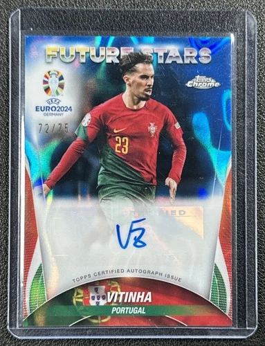Vitinha 2023 Topps Cromo UEFA Euro Blue Lava Refractor /75