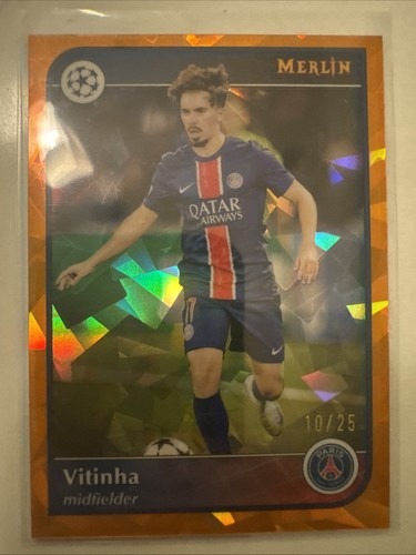 Vitinha 2025 Topps Merlin Chrome True Orange /25