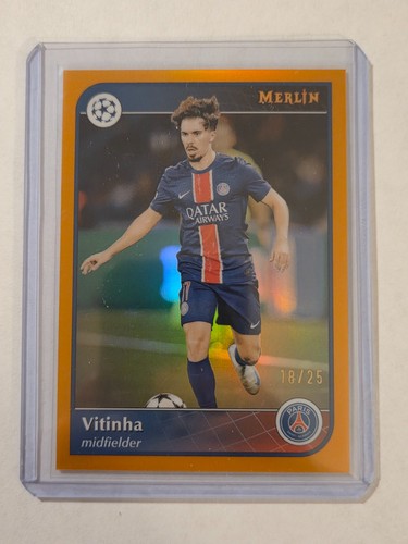 Vitinha 2025 Topps Merlin Chrome True Orange /25