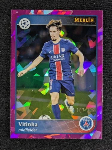 Vitinha 2024 Topps Merlin Chrome UCC Pink Atomic Refractor /199