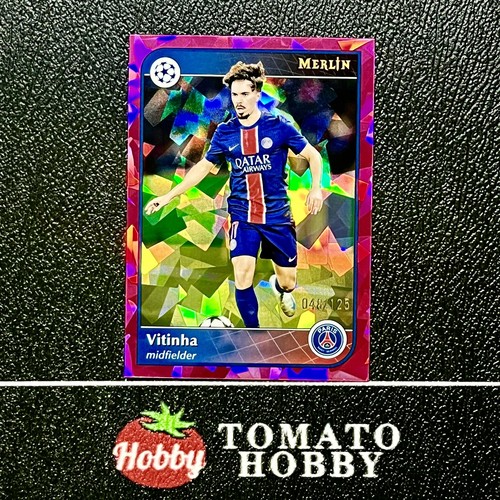 Vitinha 2024 Topps Merlin Chrome UEFA Magenta Atomic Refractor /125