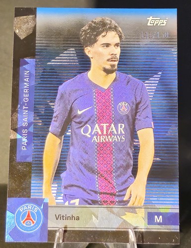 Vitinha 2025 Topps PSG Team Set Cracked Ice /150