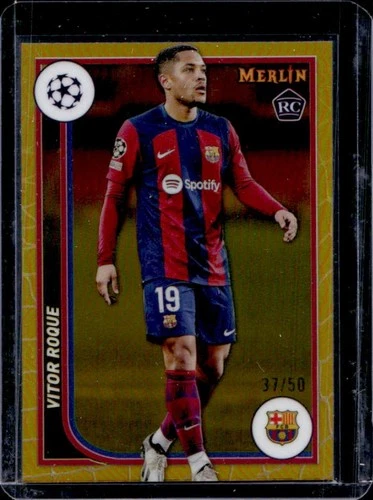 Vitor Roque 2023 Topps Merlin Chrome Gold Refractor /50