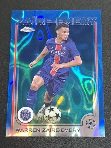 Warren Zaire-Emery 2024 Topps Chrome UEFA Blue Lava /150