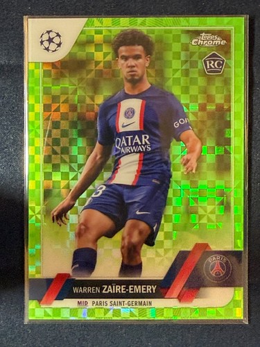 Warren Zaire-Emery 2023 Topps Chrome UEFA Neon Green X-Fractor /399