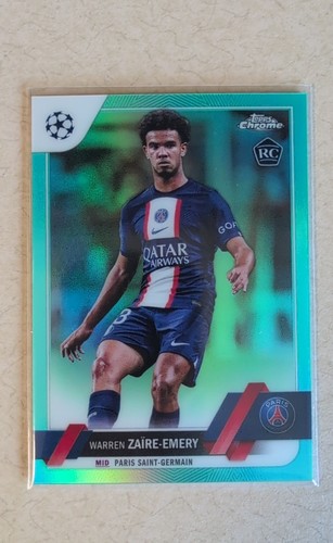 Warren Zaire-Emery 2023 Topps Cromo UEFA Aqua Refractor /199