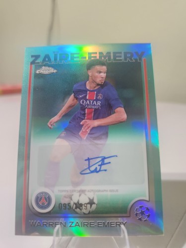 Warren Zaire-Emery 2025 Topps Cromo UEFA Champions League Aqua /199