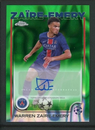 Warren Zaire Emery 2025 Topps Cromo UEFA Champions League Verde Lava /99