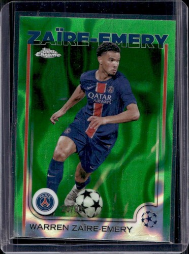Warren Zaire-Emery 2024 Topps Cromo UEFA Green Lava Refractor /99