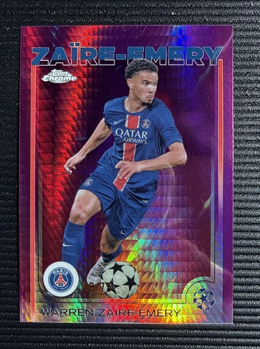 Warren Zaire-Emery 2024 Topps Cromo UEFA Magenta Refractor /75