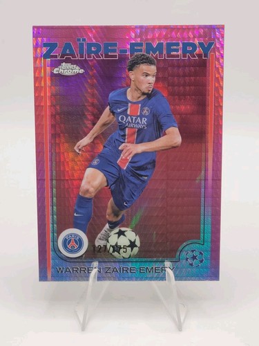 Warren Zaire-Emery 2025 Topps Cromo UEFA Prisma Rosa Neón /175