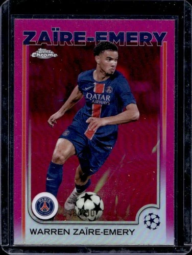 Warren Zaire-Emery 2024 Topps Cromo UEFA Rosa Refractor /250