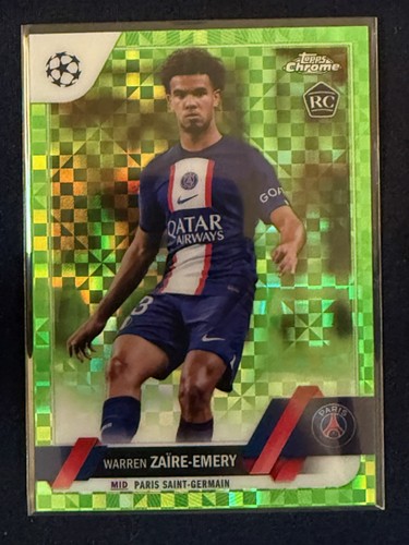 Warren Zaire-Emery 2022 Topps Cromo UEFA Verde Neón X-Fractores /399