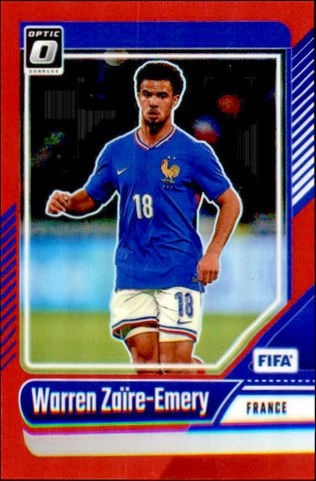 Warren Zaire-Emery 2024 Panini Donruss FIFA Optic Red Prizm /299
