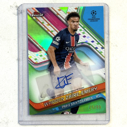Warren Zaire-Emery 2024 Topps Finest Neon Green Refractor /99