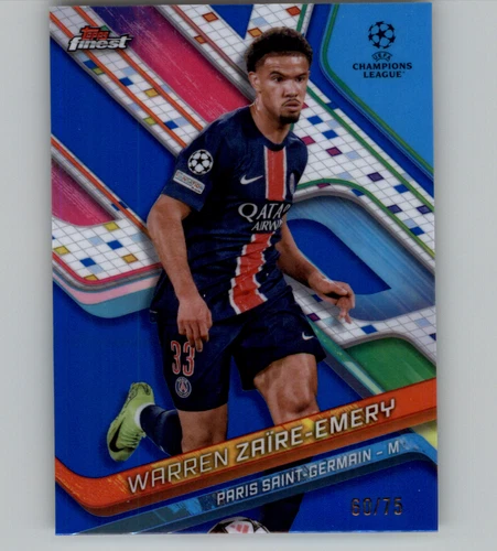 Warren Zaire-Emery 2024 Topps Finest UEFA Club Competitions Blue /75