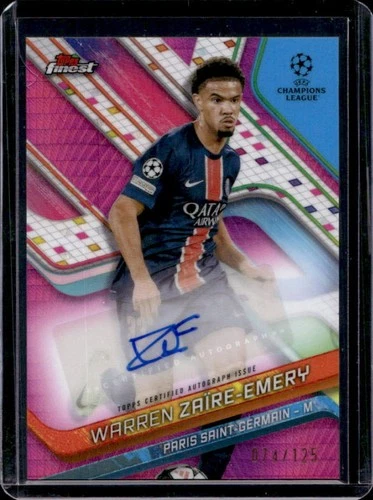 Warren Zaire-Emery 2024 Topps Finest UEFA Pink Shimmer Refractor /125