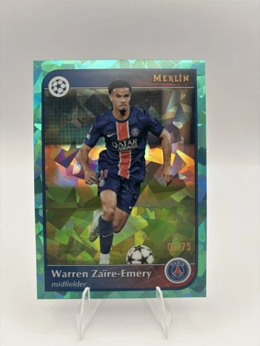 Warren Zaire-Emery 2024 Topps Merlin Chrome Aqua Atomic /75
