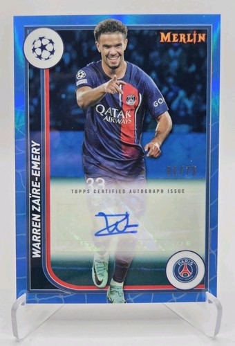 Warren Zaire-Emery 2023 Topps Merlin Chrome Blue Refractor /75
