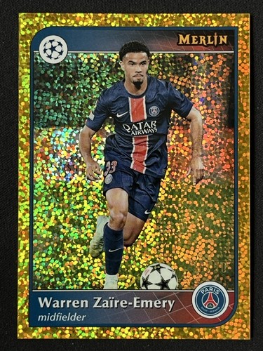 Warren Zaire-Emery 2024 Topps Merlin Chrome Gold Speckle Refractor /50