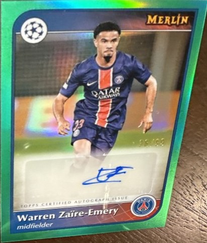 Warren Zaire-Emery 2024 Topps Merlin Chrome Green Refractor /99