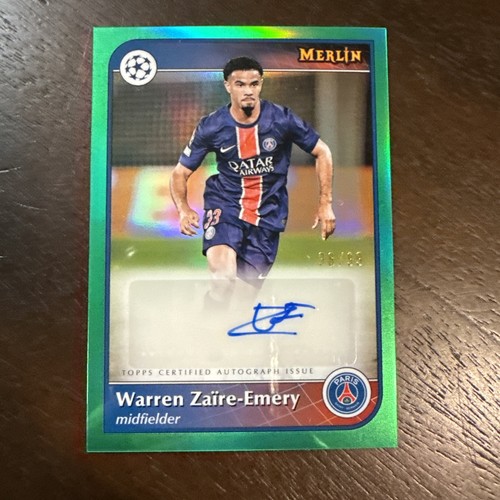 Warren Zaire-Emery 2024 Topps Merlin Chrome Green Refractor /99
