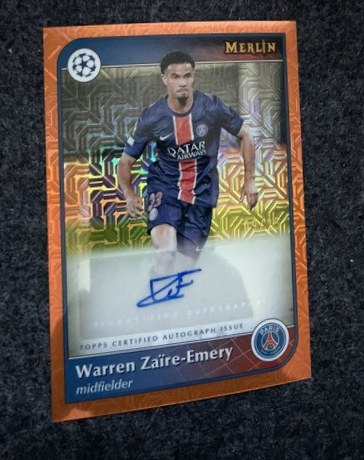 Warren Zaire-Emery 2024 Topps Merlin Chrome Orange Refractor /25