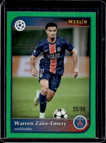 Warren Zaire-Emery 2024 Topps Merlin Chrome UEFA Green Refractor /99