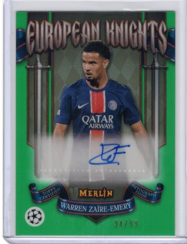 Warren Zaire-Emery 2024 Topps Merlin Cromo Calcio Verde Rifrattore /99
