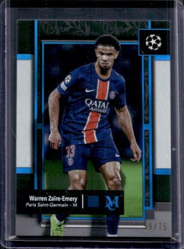 Warren Zaire-Emery 2024 Topps Museum Collection UEFA Sapphire /75