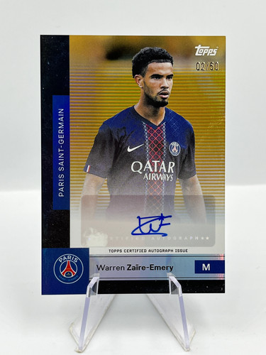Warren Zaire-Emery 2025 Topps PSG Paris Gold /50