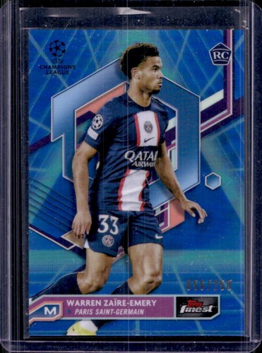 Warren Zaïre-Emery 2022 Panini Finest Blue Aqua Vapor Wave Refractor /250