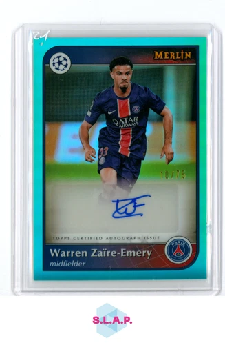 Warren Zaïre-Emery 2024 Topps Merlin Chrome Aqua /75