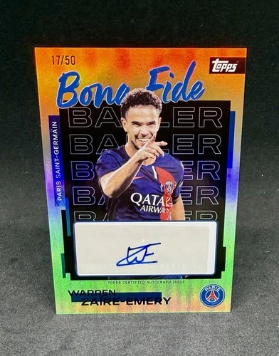 Warren Zaïre-Emery 2025 Topps PSG Team Set Gold /50