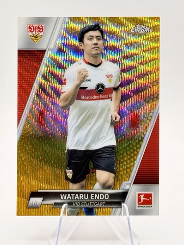 Wataru Endo 2021 Topps Chrome Bundesliga Gold Wave /50