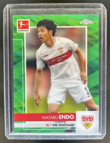 Wataru Endo 2020 Topps Chrome Bundesliga Green Wave Refractor /99