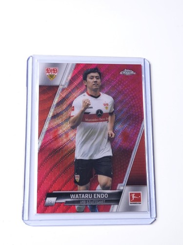 Wataru Endo 2021 Topps Chrome Bundesliga Pink Wave Refractor /399