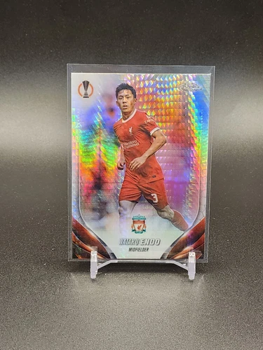 Wataru Endo 2023 Topps Chrome UEFA Prism Refractor