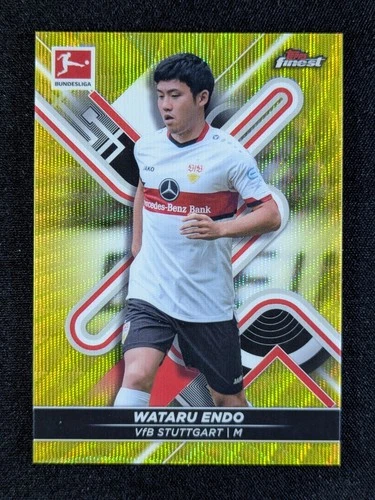 Wataru Endo 2021 Topps Finest Yellow Wave Refractor 155/350